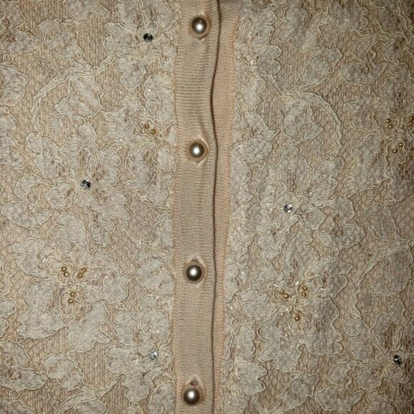 The Limited Pink & Cream Lace Beaded Cardigan This - Picture 5 of 7